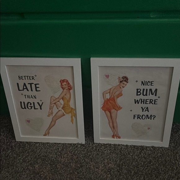 Other - Vintage Style Art Prints - White Frame